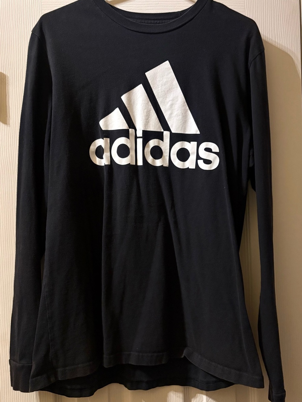 Adidas Black Long Sleeve Tee with White Logo